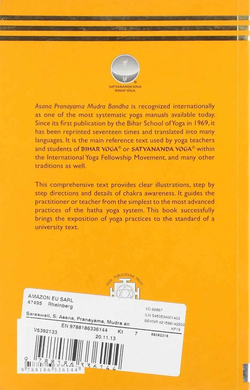 Asana Pranayama Mudra Bandha – 4th Revised Edition Swami Satyananda Saraswati |9789386383600|