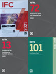 Fire Protection Life Safety Code Set NFPA 101 13 72 IFC 2021 Fire Safety Books