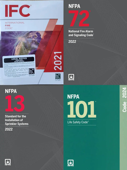 Fire Protection Life Safety Code Set NFPA 101 13 72 IFC 2021 Fire Safety Books