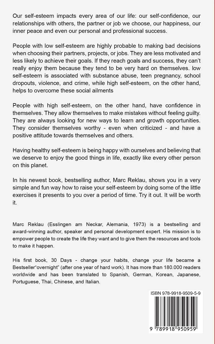 30-day self-esteem habit tracker and exercises from Marc Reklau