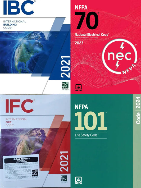 Building Life Safety Electrical Code Set IBC IFC NEC NFPA 101 Construction Safety Bundle
