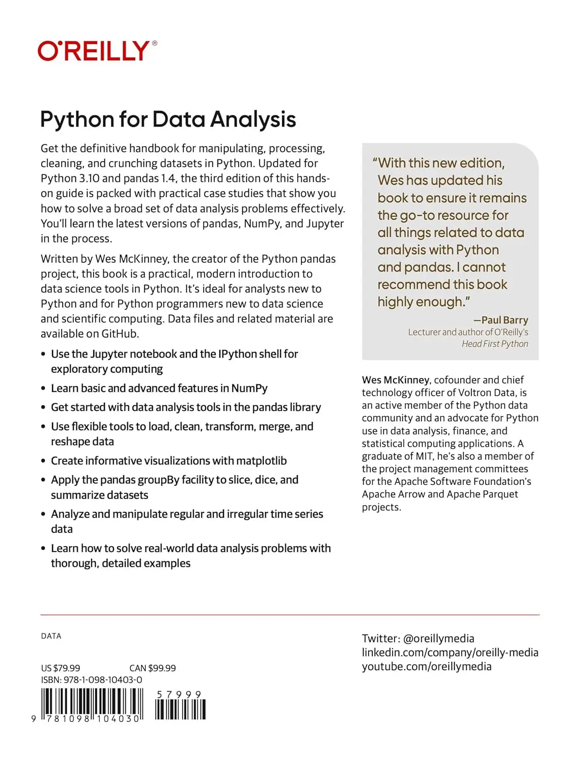 Data wrangling with pandas and NumPy code examples