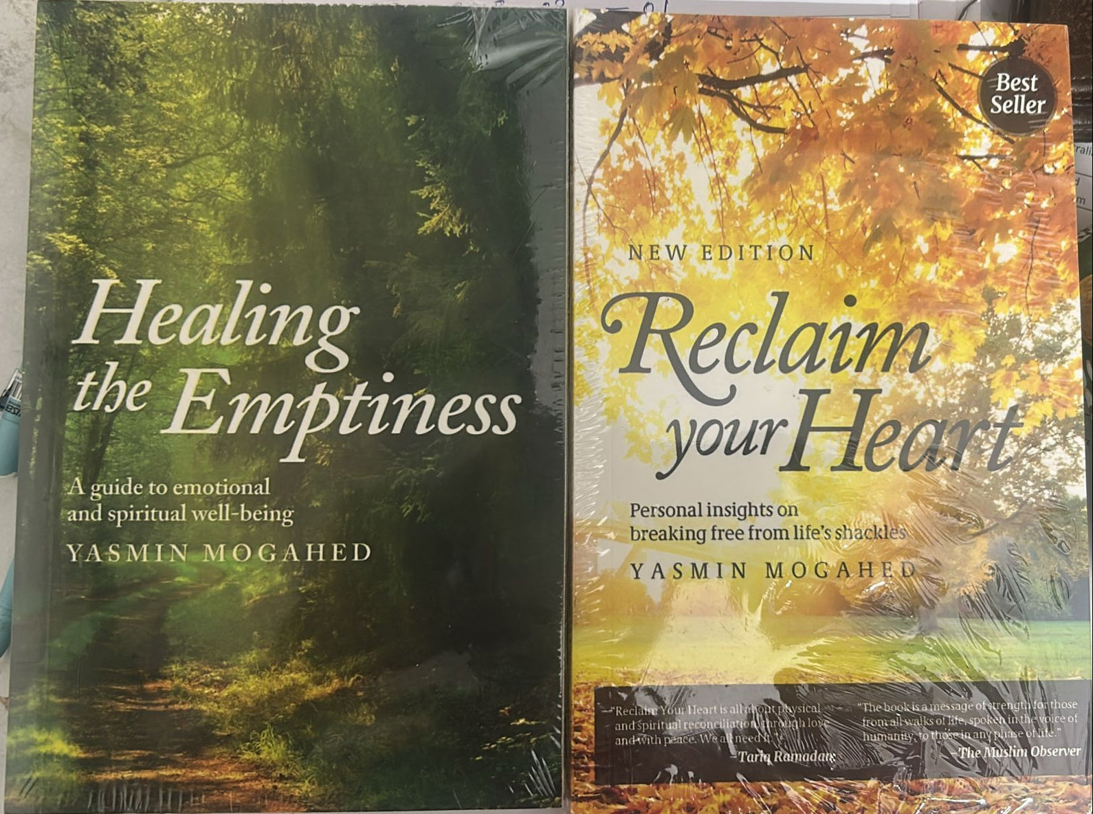 Front covers of Reclaim Your Heart and Healing the Emptiness 2 Book Set by Yasmin Mogahed at Nybookshub