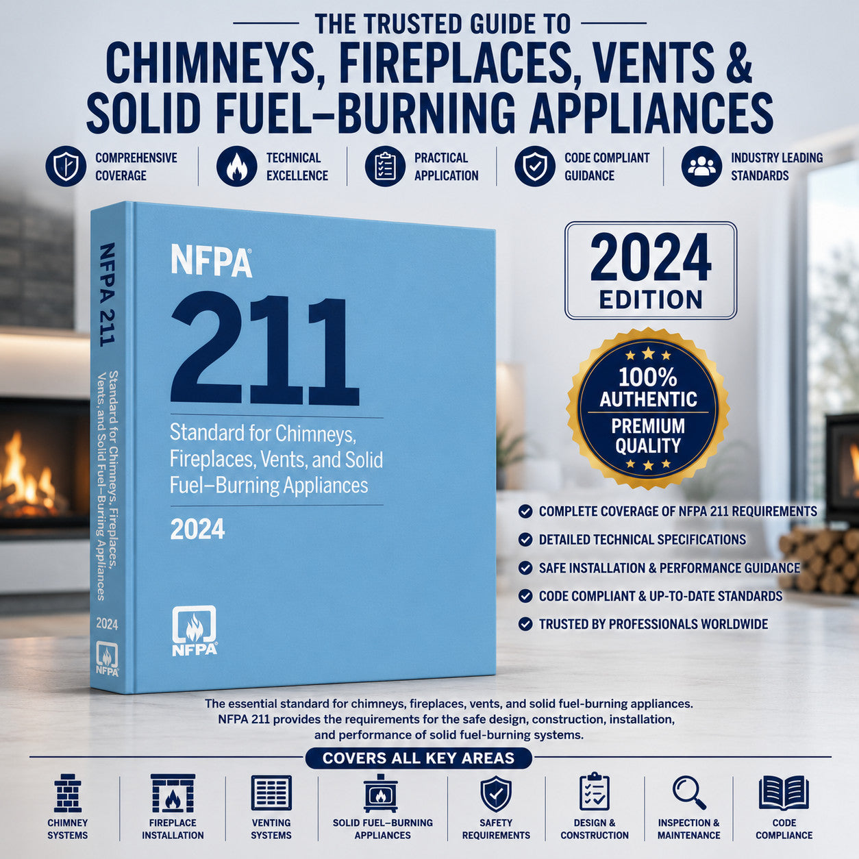 NFPA 211, Standard for Chimneys, Vents and Solid Fuel-Burning Appliances 2024 National Fire Protection Association