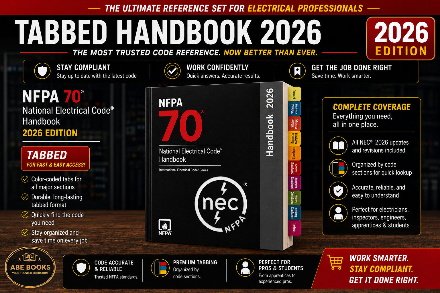 NFPA 70 National Electrical Code Handbook 2026 Tabbed Edition Hardcover NEC National Fire Protection Association